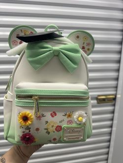 Minnie Mouse Flower Loungefly Backpack With Wallet
