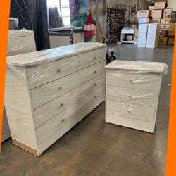Dresser set / Eight drawers dresser and nightstand