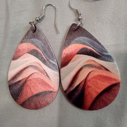 Abstract Painting Colorful Mountain Earrings 