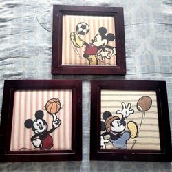 3 Rare Disney Collectable Frames 10x10 