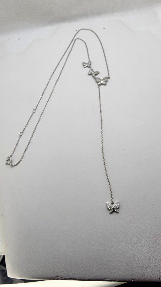 Brand New Sterling Silver 925 Multi Butterflies Necklace 