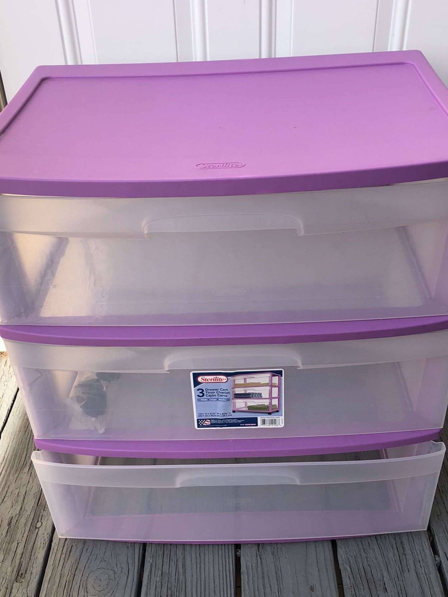 Purple Storage Container With Wheels