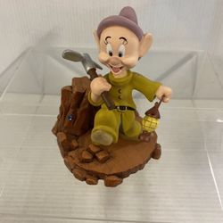 Walt Disney Parks Dopey Bobble-Head Off to the Mines Figurine Snow White Dwarfs