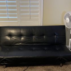 Black Leather Futon 