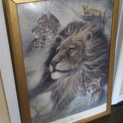 Lion Framed Wall Art Picture 