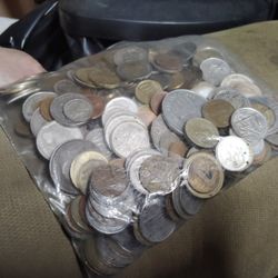 Bag Of Older Collectible Foreign Currency Coins