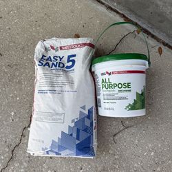 One bag 5 minute mud and one bucket easy sand