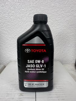 Toyota Genuine OEM 0W-8 Synthetic Motor Oil JASO GLV-1 – 1 Quart