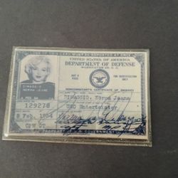 Marilyn Monroe (Di Maggio) Military ID