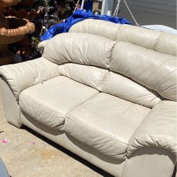 Leather Loveseat and Sofa