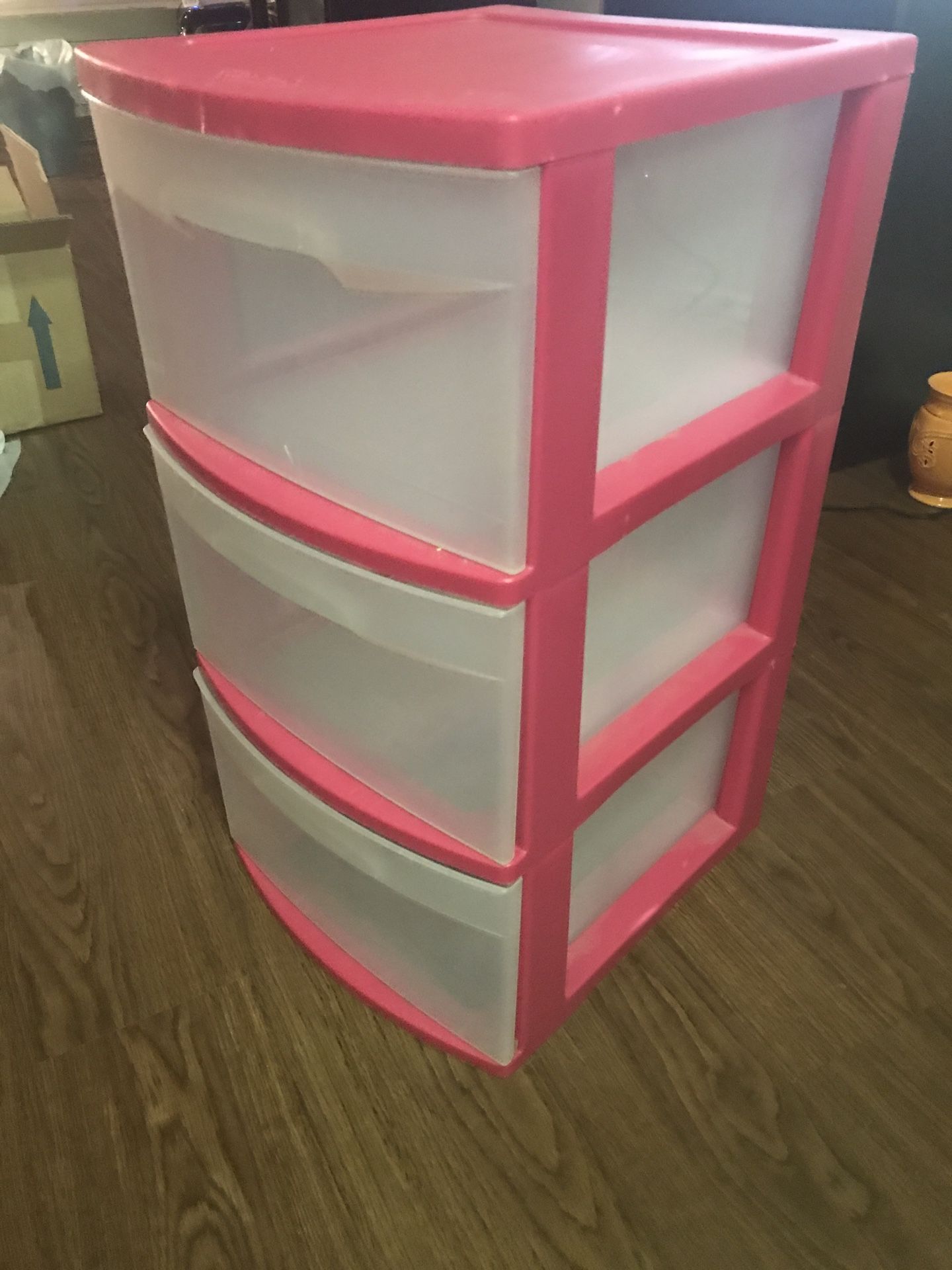 Pink 3 Shelf Storage Cabinet Bin