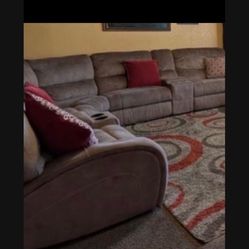 Selling sectional The ends are electric recliners no tears no stains pet and smoke free house if you know anyone looking for couches 