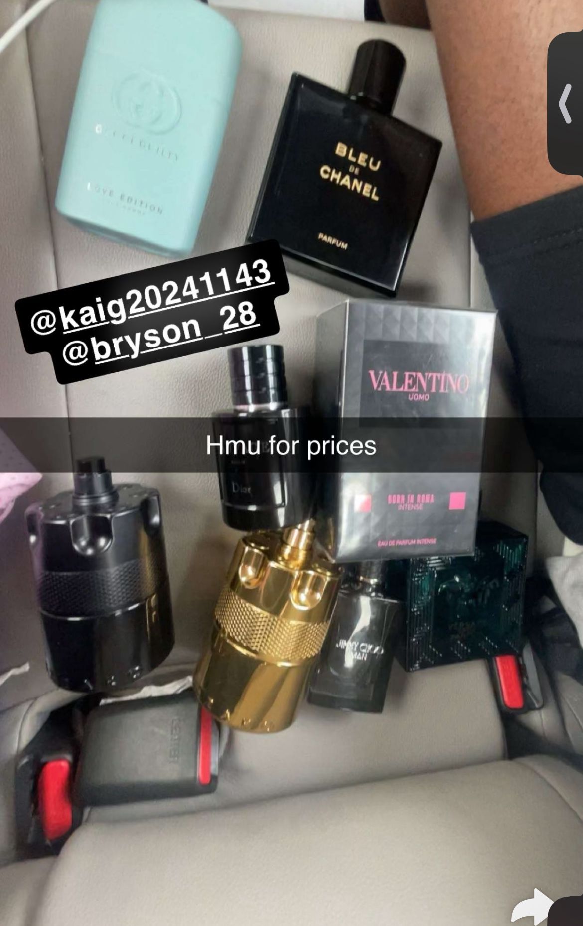 Colognes (offer prices) dm for more