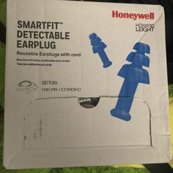 BRAND NEW BOX OF HONEYWELL SMARTFIT DETECTABLE EARPLUGS 100count in box Conforming Material Technology adapts to the shape of the surrounding ear 