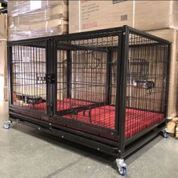 Brand New 43” Stackable Heavy Duty Dog Kennel With Dura Floors