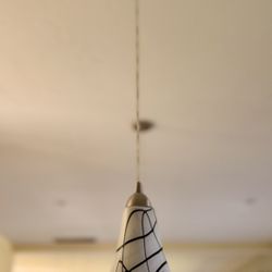 Modern Single Pendant Ceiling Light – Contemporary Glass Hanging Fixture 