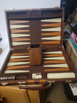 Vintage Backgammon Set in Briefcase
