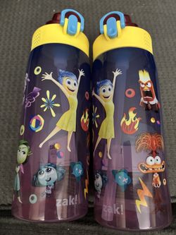 New Zak Disney Pixar Inside Out 25oz plastic water bottlesw/ straw handle and leak proof spout/cover I have two price is for each