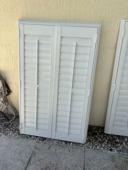 White Interior Plantation Shutters Panel 55”35”