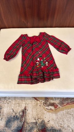 Girls Disney Mickey Minnie Christmas Plaid Dress