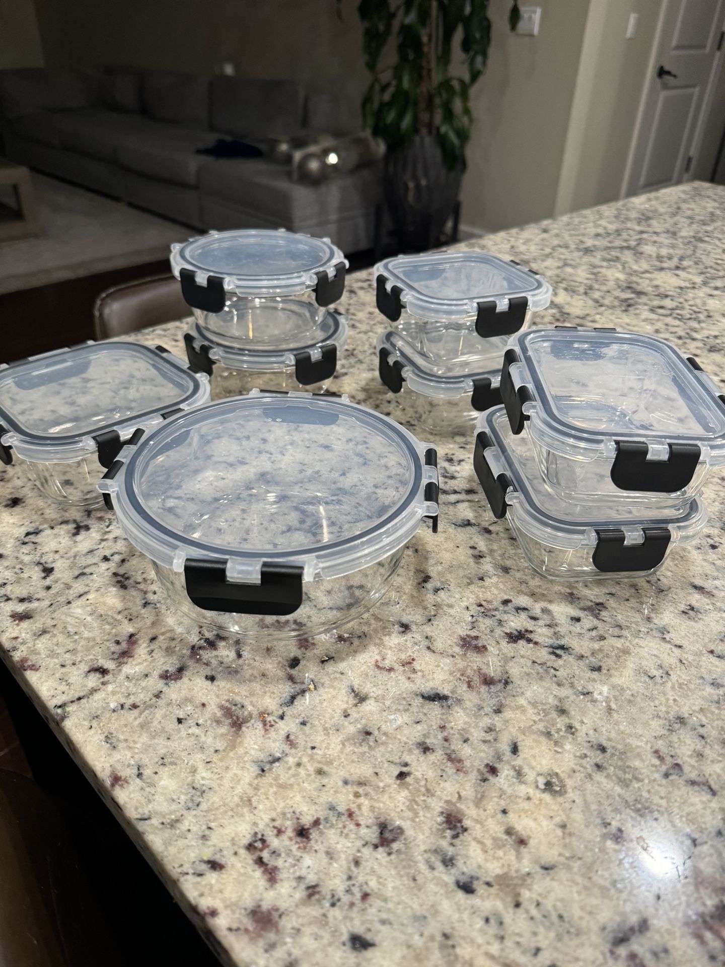 Glass Tupperware Food Containers 8 Pcs