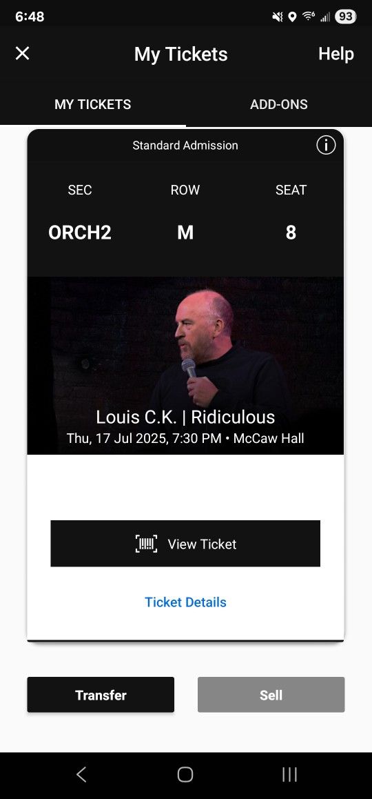 Louis C.K Tickets Louie Ck Seattle McCaw Hall