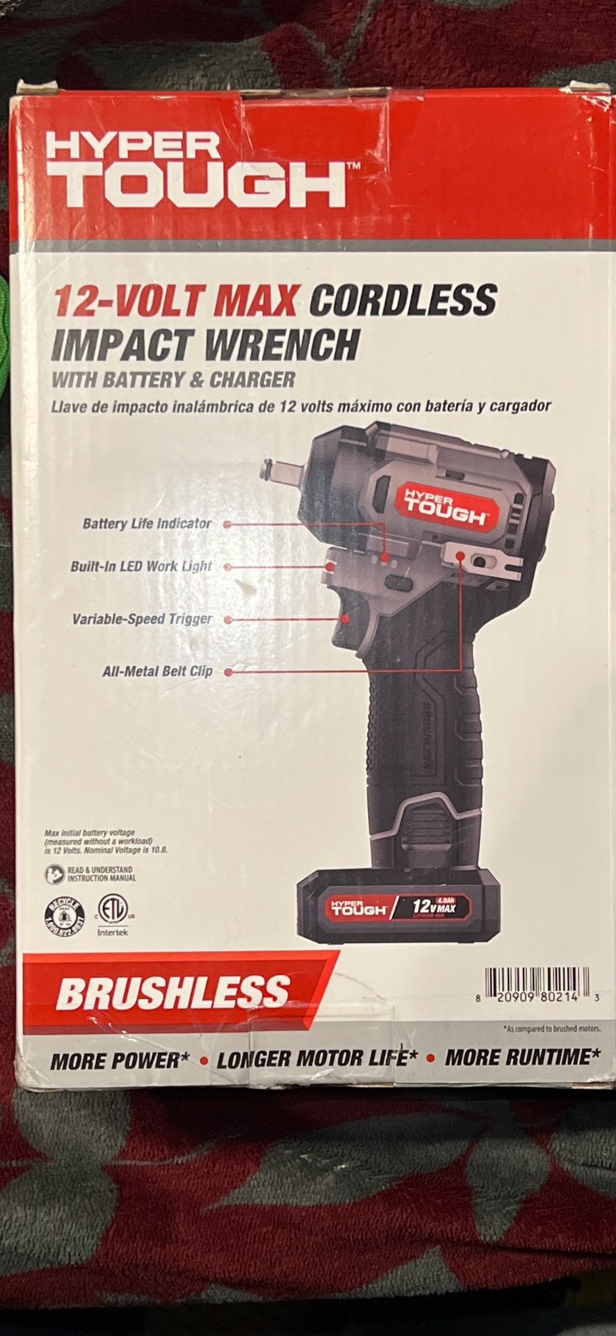 Impact Wrench Cordless. Hyper Tough 12-volt