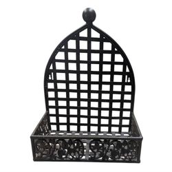 Vintage Brown Cast Metal Wall Hanging Blasket Planter Display Shelf Decor Piece