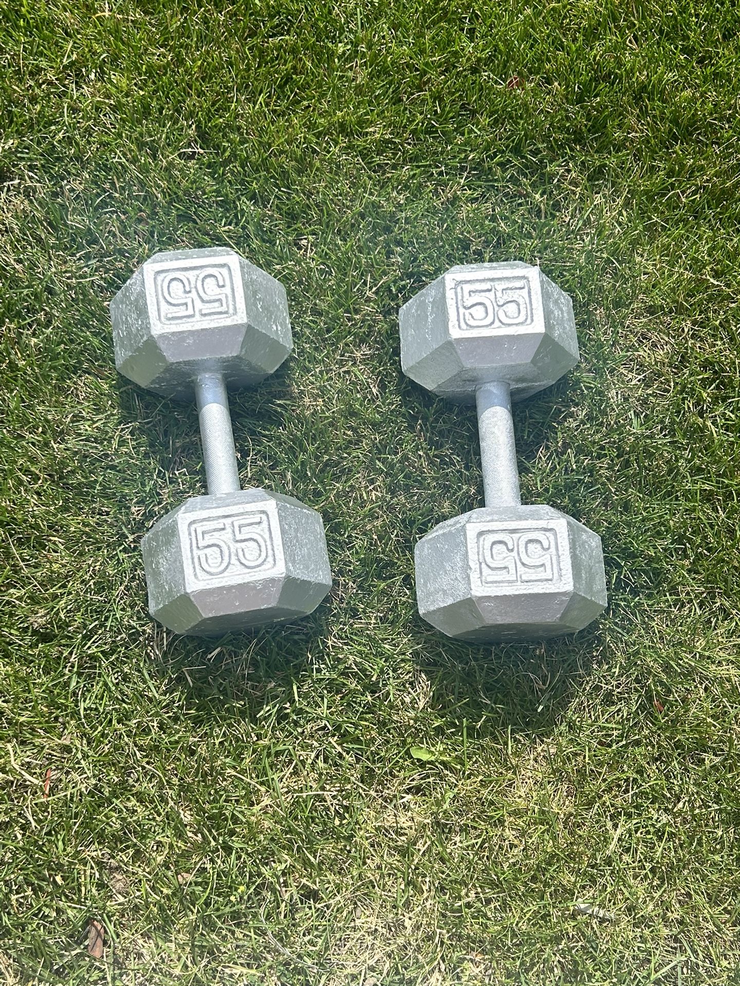 2 55lb Dumbbells