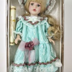 Vintage Collector's Choice Porcelain Doll by DanDee 16in  w/Stand (Sealed)