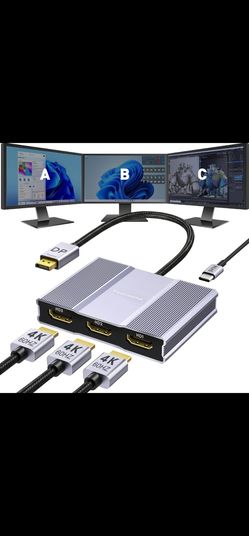 Display Port to HDMI Adapter 1 in 3 out . 4k60Hz