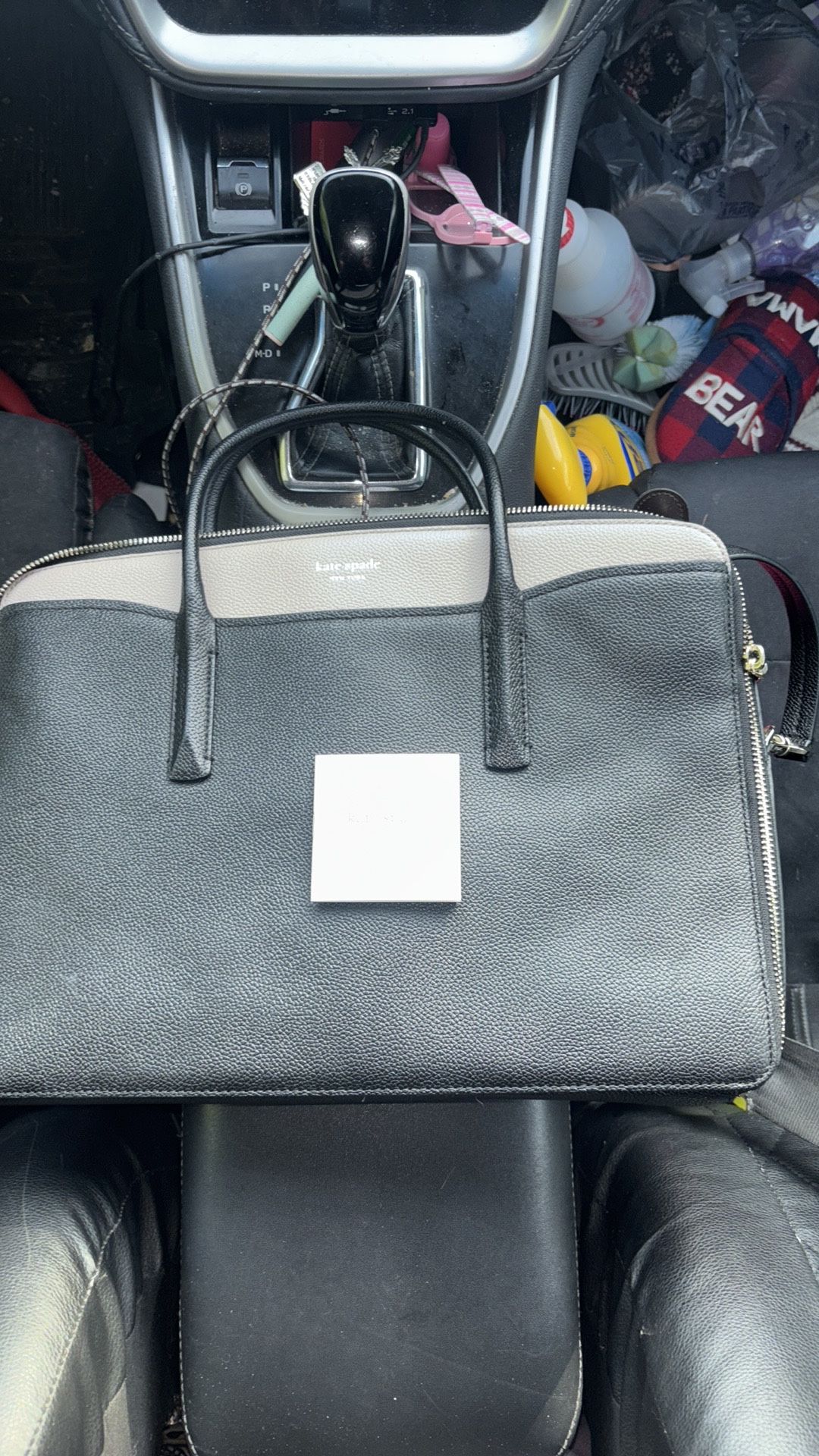 Brand New Kate Spade charcoal, and white gray