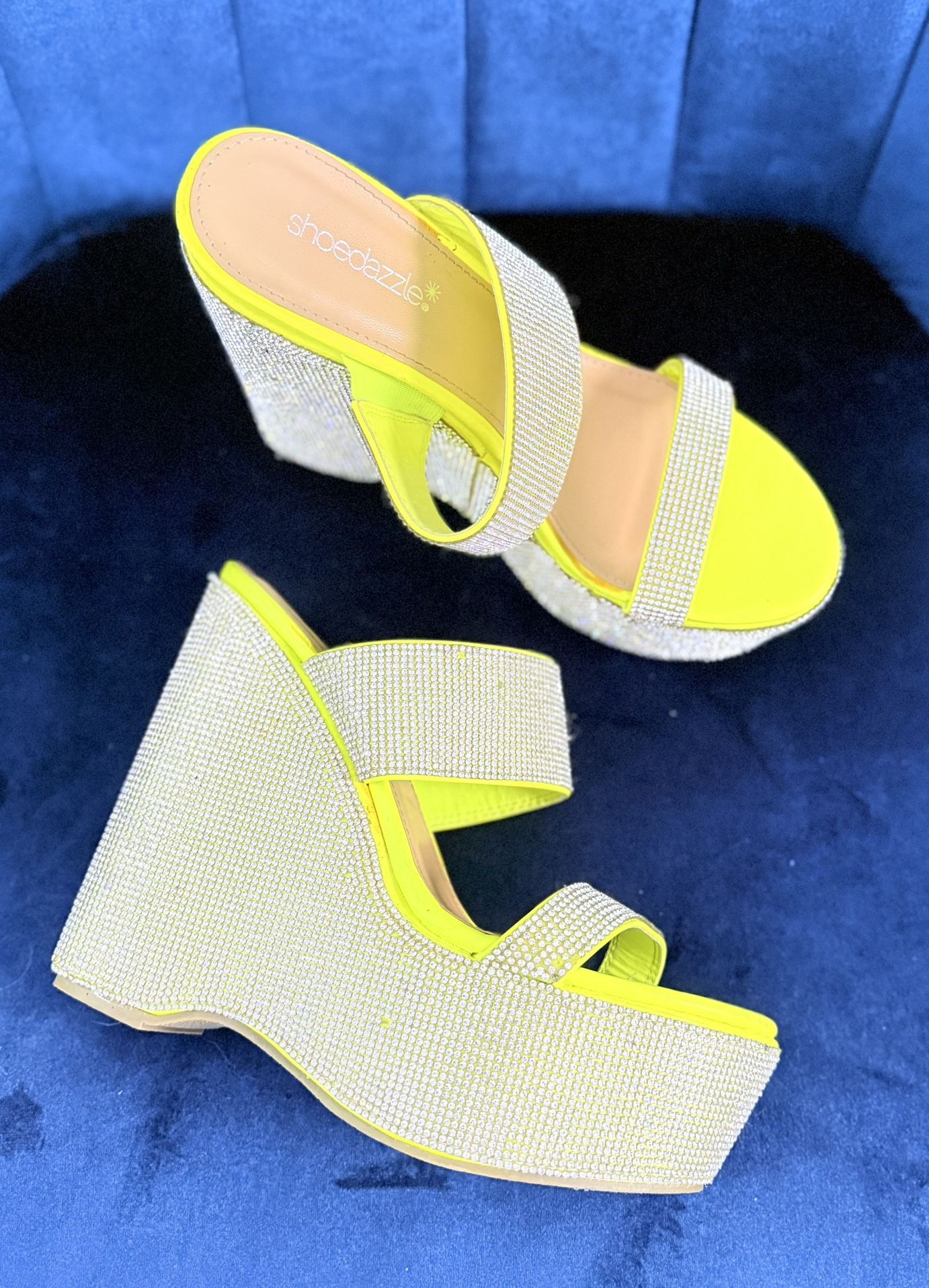 Shoe Dazzle, Rhinestone Wedge Sandal