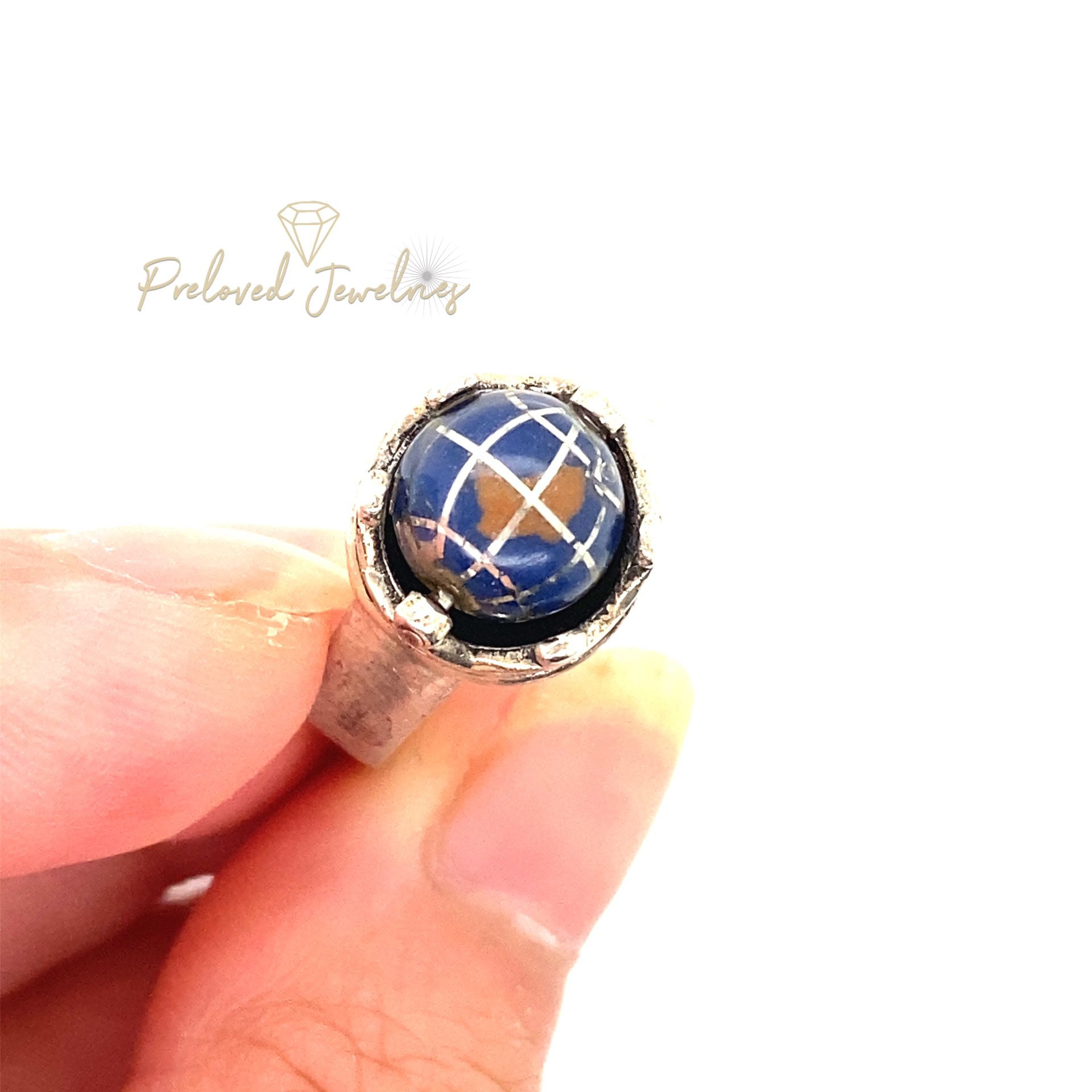 Silver Globe Spinner Ring 