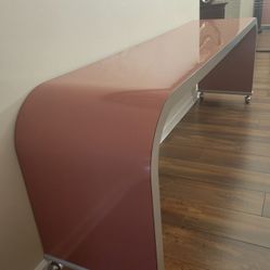 Vintage 1980's Waterfall Shape Console Table 