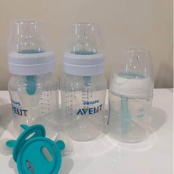 Avent colic bottles and nuk bottle