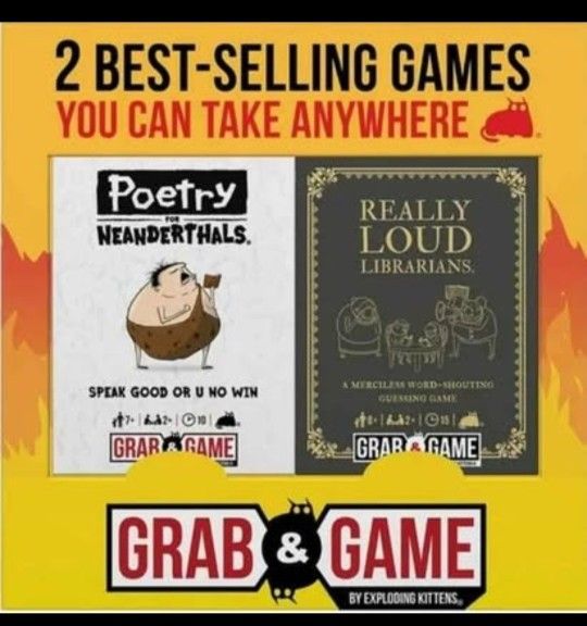 Poetry for Neanderthals & Really Loud Librarians Grab & Game Edition Card Games Bundle