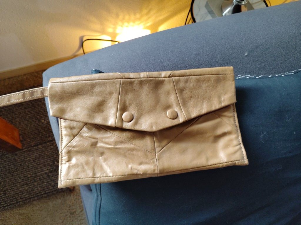 Vintage Large Leather Clutch 