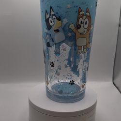Bluey 24oz Acrylic Lava Drip Snowglobe Tumbler Cup Starbucks Style Libby Style 