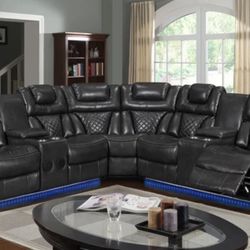 Brand New Reclining Grey Sectional 
