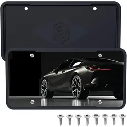 Silicone Black License Plate Frame Covers 2 Pack-NEW-FF