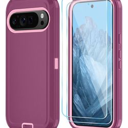 Qinmay Case for Google Pixel 9 Pro XL with HD Screen Protector, Durable