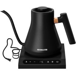 Brand New.  Gooseneck Kettle with Temperature Control, Aromaster Electric Pour Over Coffee Tea Kettle, Stainless Steel, 2H Keep Warm, 1200 Watt Quick 