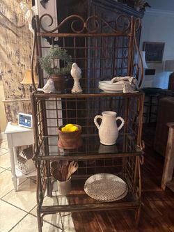 Bamboo floor shelf