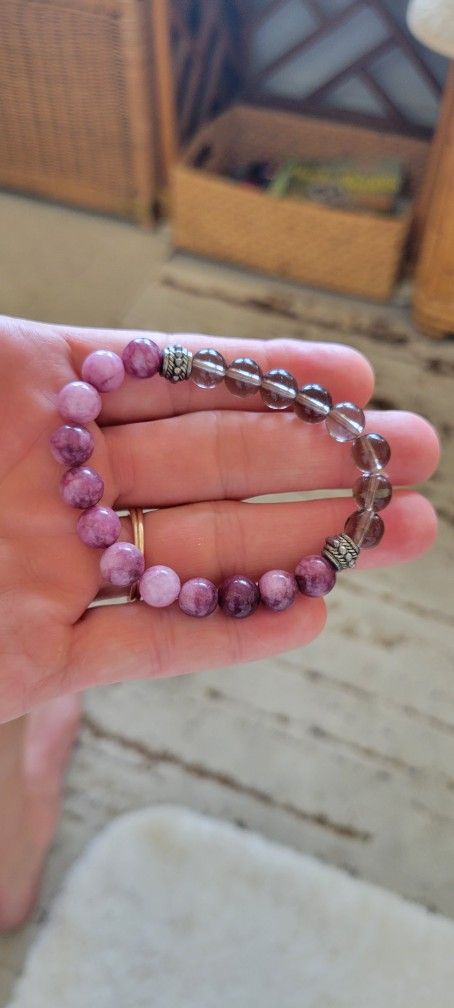 Lepidolite & Smokey Quartz Bracelet