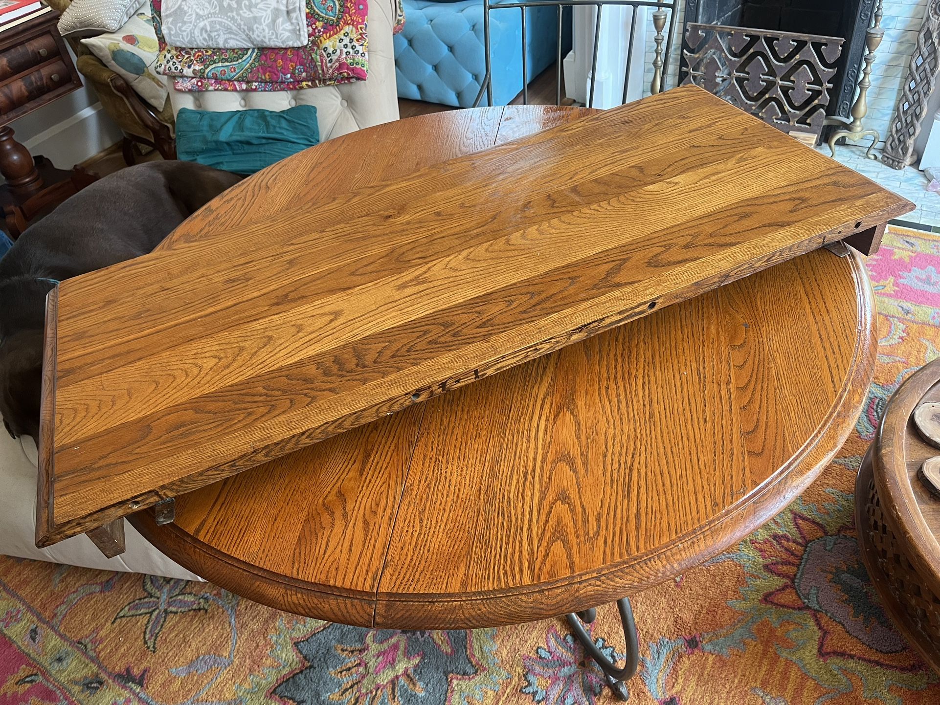 Circa 1990. Kincaid Pewter and Mahogany Table and 6 Chairs