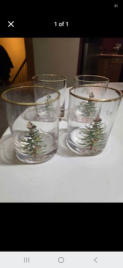 Christmas SPODE Tree Rocks Glasses Set of 4