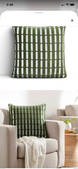 Accent Throw Pillows - Green/White