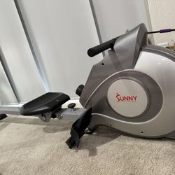 Sunny Health & Fitness Flip & Foldable Rowing Machine for Home w/Extended Slide Rail, Full-Body Workout, Low-Impact, Optional Extra Long Rail,