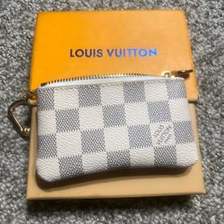 Louis Vuitton Damier Azur Key Pouch | Authentic | Chain Wallet 